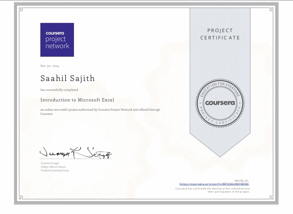 coursera certificate Best Freelance Digital Marketing Expert in Kannur